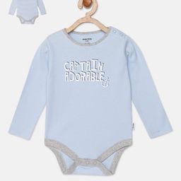 mackly Infant Boys Pack Of 2 Blue & White Striped 100% Cotton Bodysuits-picture-31