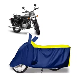 Auto Pearl Two Wheeler Cover for Royal Enfield Bullet 350 New BS6 - Yellow, Blue-picture-43