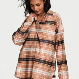Victoria's Secret Women Multi-Color Checks Sleepshirt-image-40