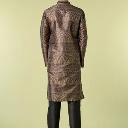 Diwas by Manyavar Men Ethnic Motifs Printed Regular Thread Work Kurta with Pyjamas image 4