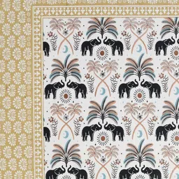 CHICERY White & Black Ethnic Motifs 210 TC King Bedsheet with 2 Pillow Covers image 4