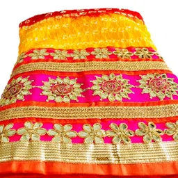 pk hub Women's Art Silk Rajasthani Bandhej stitched Ready to wear Lehenga Choli with Dupatta set image 2