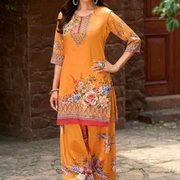 MOJILAA Printed Round Neck Tunic With Palazzo-picture-19