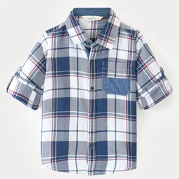 INFINITY Cotton Woven Full Sleeves Checked Shirt - White-picture-25