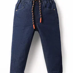 Babyhug Full Length Washed Denim Jeans With Stretch - Navy Blue-picture-10