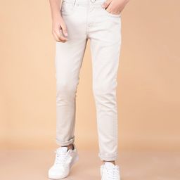 CRIMSOUNE CLUB Cotton Solid Jeans - Grey-picture-4
