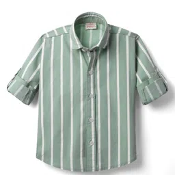 Rikidoos Full Sleeves Striped Shirt - Pista Green-image-11