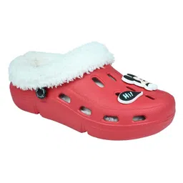 Yellow Bee Disney Featuring Mickey Mouse Applique Detailed Perforated Plush Line Detailed Clogs - Red image 3