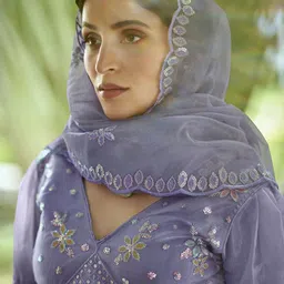 KALINI Embroidered Thread Work Semi-Stitched Lehenga & Unstitched Blouse With Dupatta image 2