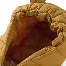 Babyhug Woven Full Sleeves Hooded Padded Jacket With Ear Applique - Beige image 3