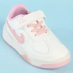 Babyoye Velcro Closure Casual Shoes with Brand Logo Applique - Pink image 3