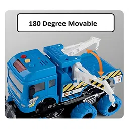 NEGOCIO Monster 6x6 Tow Truck Friction Powered Unbreakable Truck with Light and Sound- PACK OF 1- COLOR MAY VARY image 4