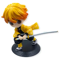 QUIRKMALL Zenitsu Demon Slayer Action Figure Cute Limited Edition for Car Dashboard Decoration Cake Office Desk & Study Table image 5