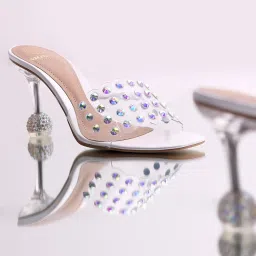 Moda-X Women's White Ethnic Stilettos image 1