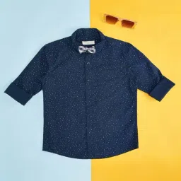 Pantaloons Junior Kids Navy Cotton Printed Full Sleeves Shirt-image-52