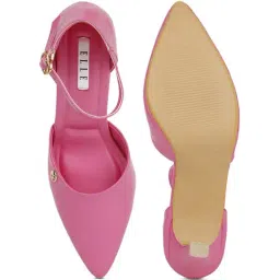 Elle Women's Pink Ankle Strap Stilettos image 4