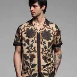 Jack & Jones Beige Cotton Blend Comfort fit Print Shirts-picture-11