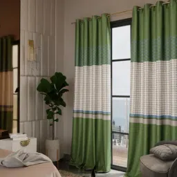 Stoa Paris Versailles Sateen Printed Majestic Meadow 7 ft Door Curtains With Back Lining - Set of 2-picture-14