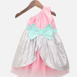 Piccolo Kids Pink Embellished Regular Fit Dress-image-66