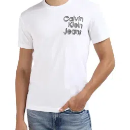 Calvin Klein Bright White Regular Fit Printed T-Shirt-image-73