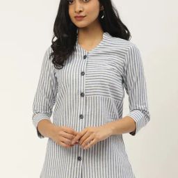 Cottinfab White Striped Cotton Shirt-picture-36