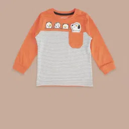 Pantaloons Baby Orange & Grey Cotton Printed Full Sleeves T-Shirt-picture-39