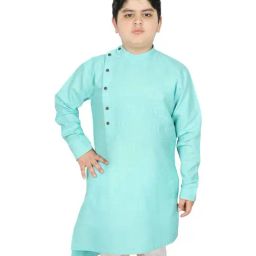 SG Yuvraj Kids Turquoise Cotton Kurta-picture-19