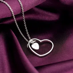 GIVA 92.5 Sterling Silver Heart Necklace for Women image 1