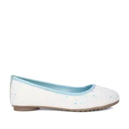 Disney by Bata Kids White & Blue Flat Ballets image 1