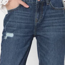 Vero Moda Medium Blue Distressed Jeans image 5