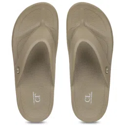 Carlton London Men's Beige Flip Flops image 1