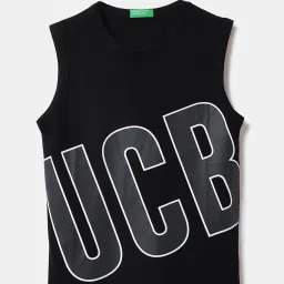 United Colors of Benetton Kids Black Printed T-Shirt image 1