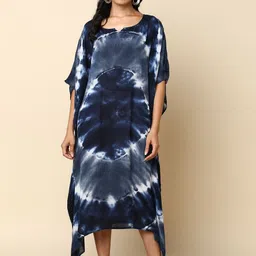 Maaesa Tie and Dye Dyed Kaftan Midi Dress image 2