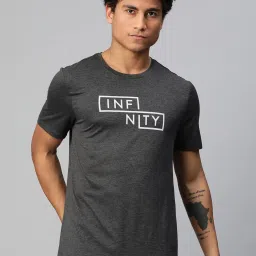 ALCIS Dark Grey Anti Static Slim Fit Printed Sports T-Shirt image 1