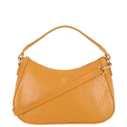 Baggit Chrome Yellow PVC Solid Hobo Handbag image 1