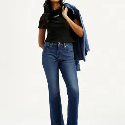 Levi's Women's Mid Rise 725 Slim Bootcut Fit Blue Jeans-image-34