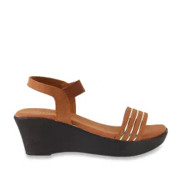 Walkway Women's Tan Ankle Strap Wedges image 1