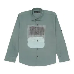 Cavio Kids Light Green Solid Full Sleeves Shirt-picture-30