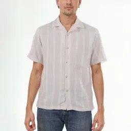 celio Celio* Beige Regular Fit Striped Shirt-picture-23