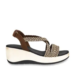 Catwalk Women's Brown Back Strap Wedges image 1