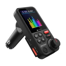 Portronics POR-1733 Auto One Smart Car Charger & Music Streamer with Bluetooth 5.0 (Black) image 1