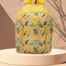 Caprese Poly Nylon Yellow Women Backpack-image-3