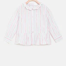 KIDKLO Girls Multicoloured Striped Shirt Style Top-image-15