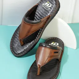 ID Men's Regular Tan Thong Sandals image 1