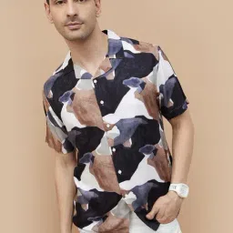 Code By Lifestyle Brown Regular Fit Printed Shirt-picture-25