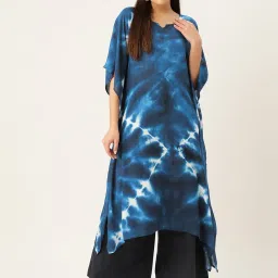 maaesa Blue Printed A Line Kaftan image 1