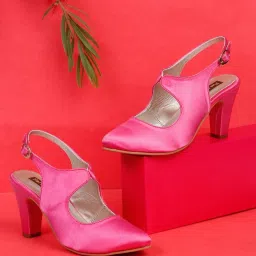 Flat N Heels Women's Pink Back Strap Sandals image 1