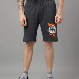 Free Authority Grey Regular Fit Dragon Ball Z Printed Shorts image 1