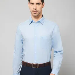 Cantabil Sky Blue Cotton Regular Fit Shirt-picture-25