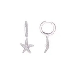 Kai Jewel Sterling Silver Zircon Studded Starfish Drop Earrings for Women image 3